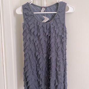 Grey Ruffle Tank Top